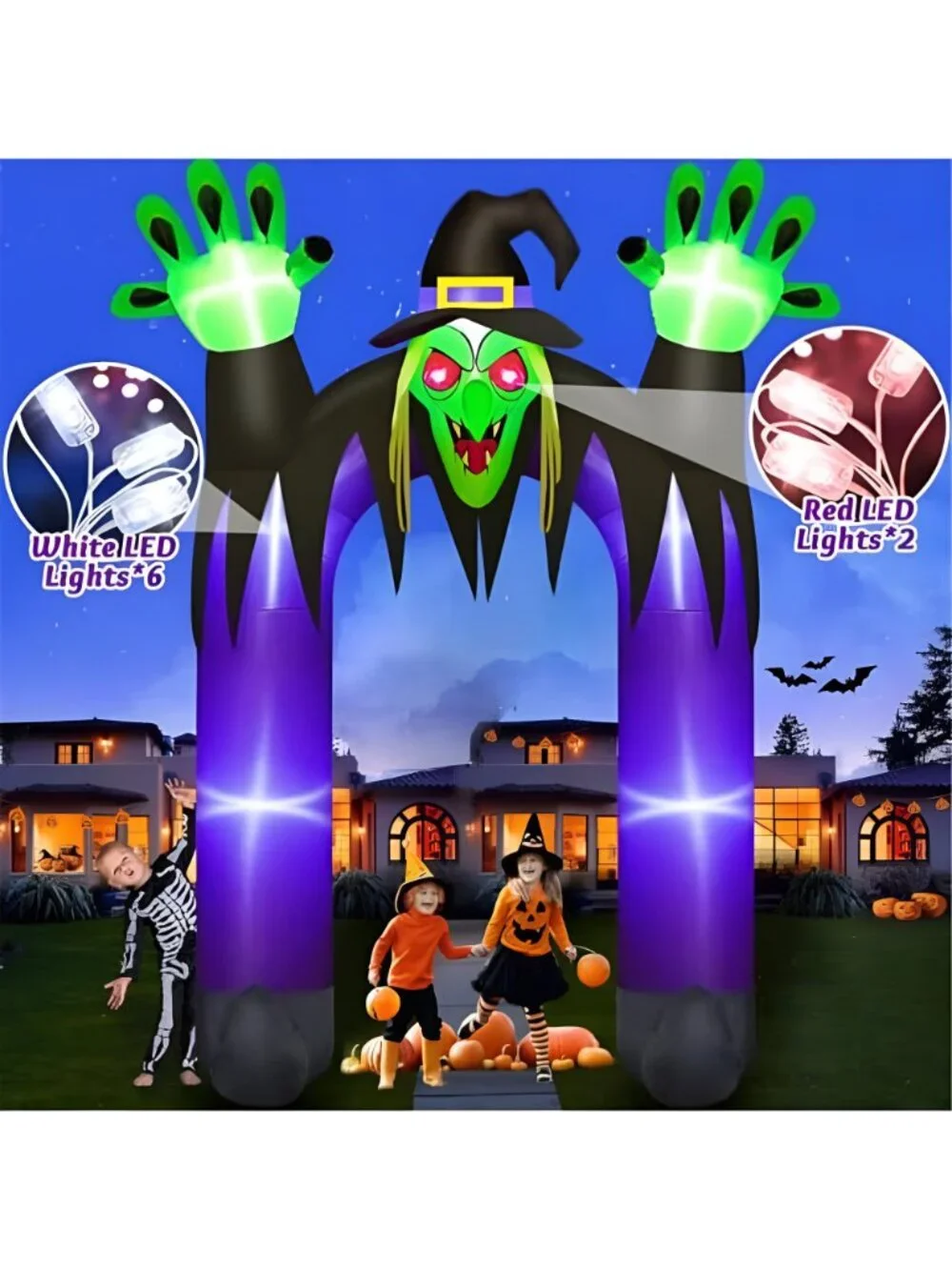 10FT Tall Halloween Inflatables Witch Archway Outdoor Decorations